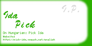ida pick business card